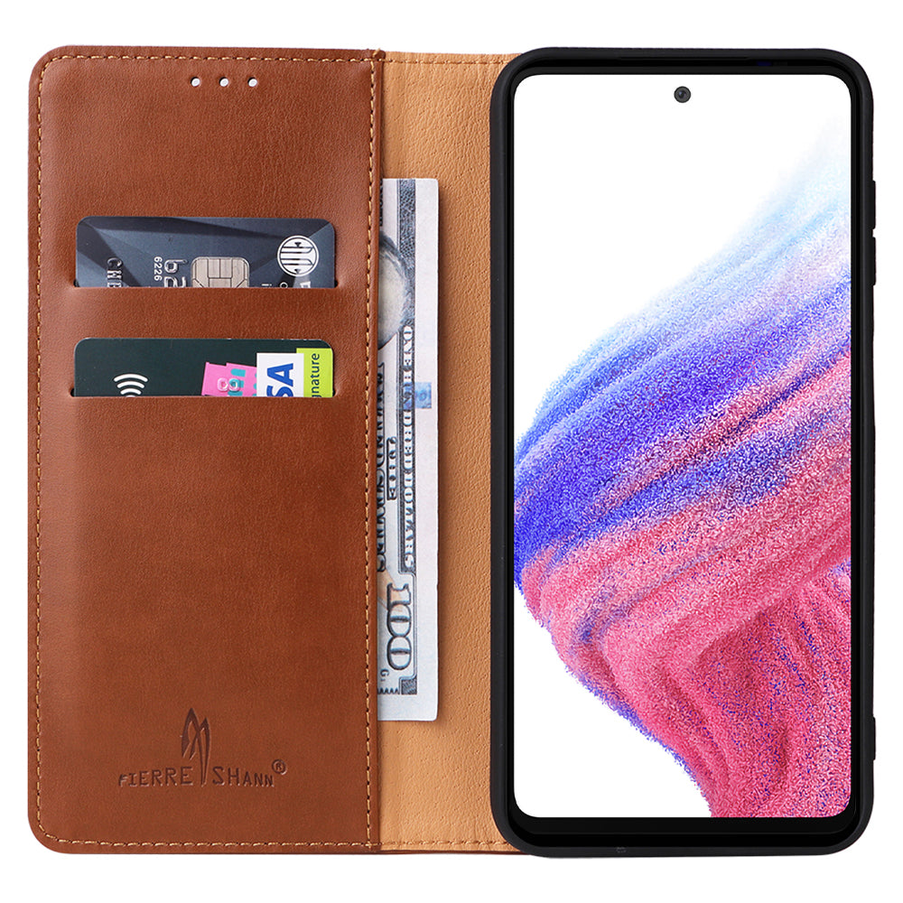FIERRE SHANN For Samsung Galaxy A14 5G / A14 4G PU Leather Wallet Phone Case Folding Stand Anti-drop Cover FIERRE SHANN For Samsung Galaxy A14 5G / A14 4G PU Leather Wallet Phone Case Folding Stand Anti-drop Cover